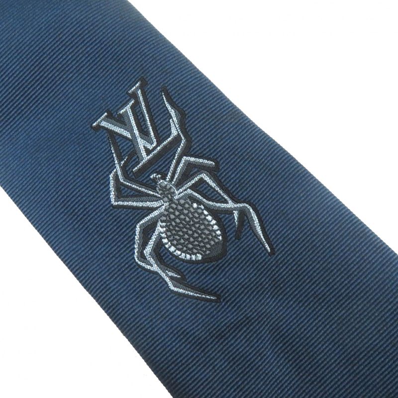 Louis Vuitton 2022 Mp3422 Cravat LV Spider Silk Tie Navy Men's
