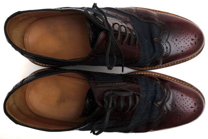 Louis Vuitton Shoes Business Shoes Business Men Cotton Canvas Leather Red Brown