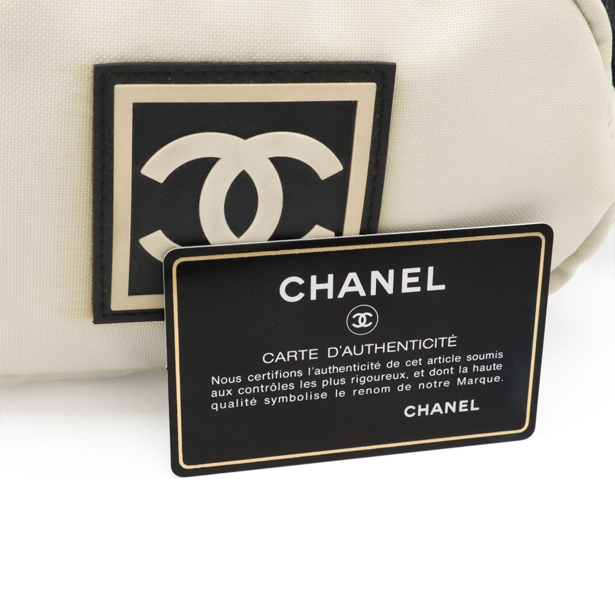 Chanel Sport Line Waist Pouch Waist Bag Body Bag Coco Mark Logo Nylon White