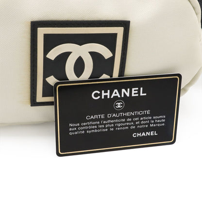 Chanel Sport Line Waist Pouch Waist Bag Body Bag Coco Mark Logo Nylon White
