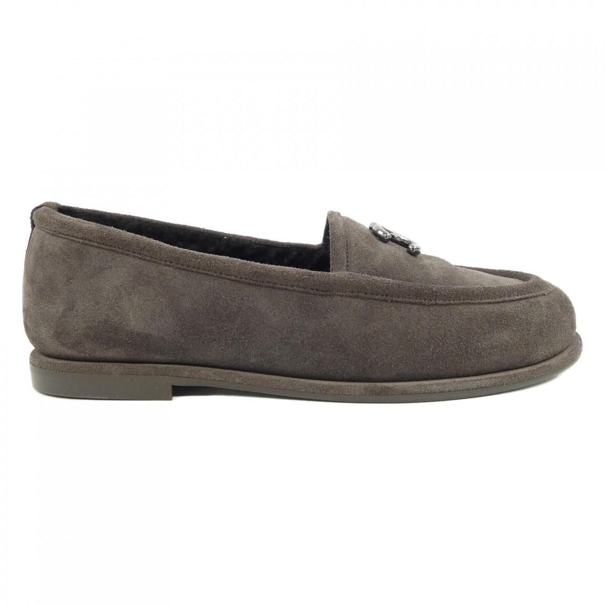 Chanel Moccasins Shoes Suede Brown