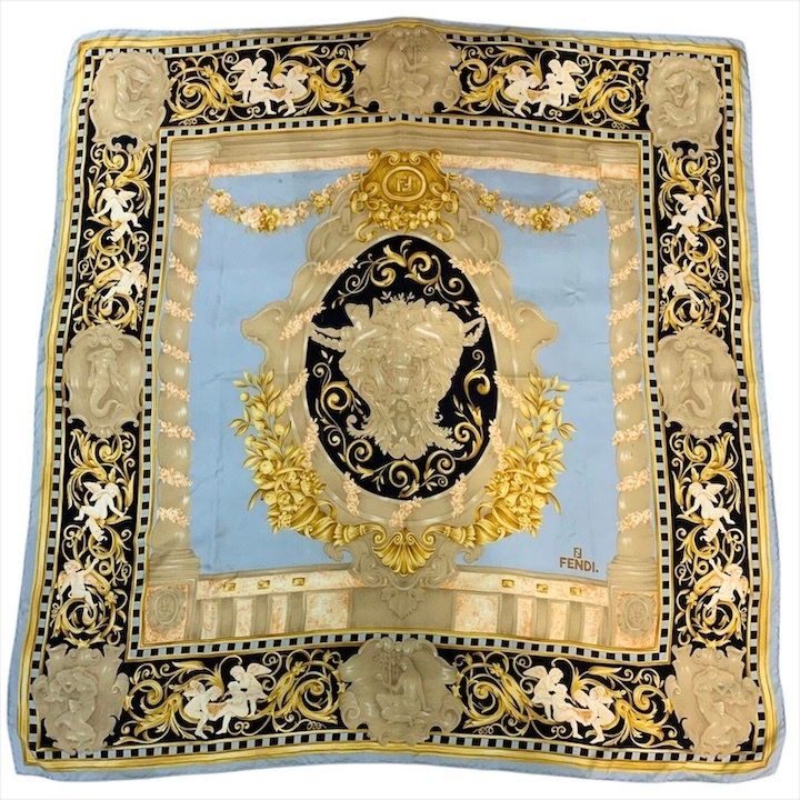 Fendi Scarf Silk Blue
