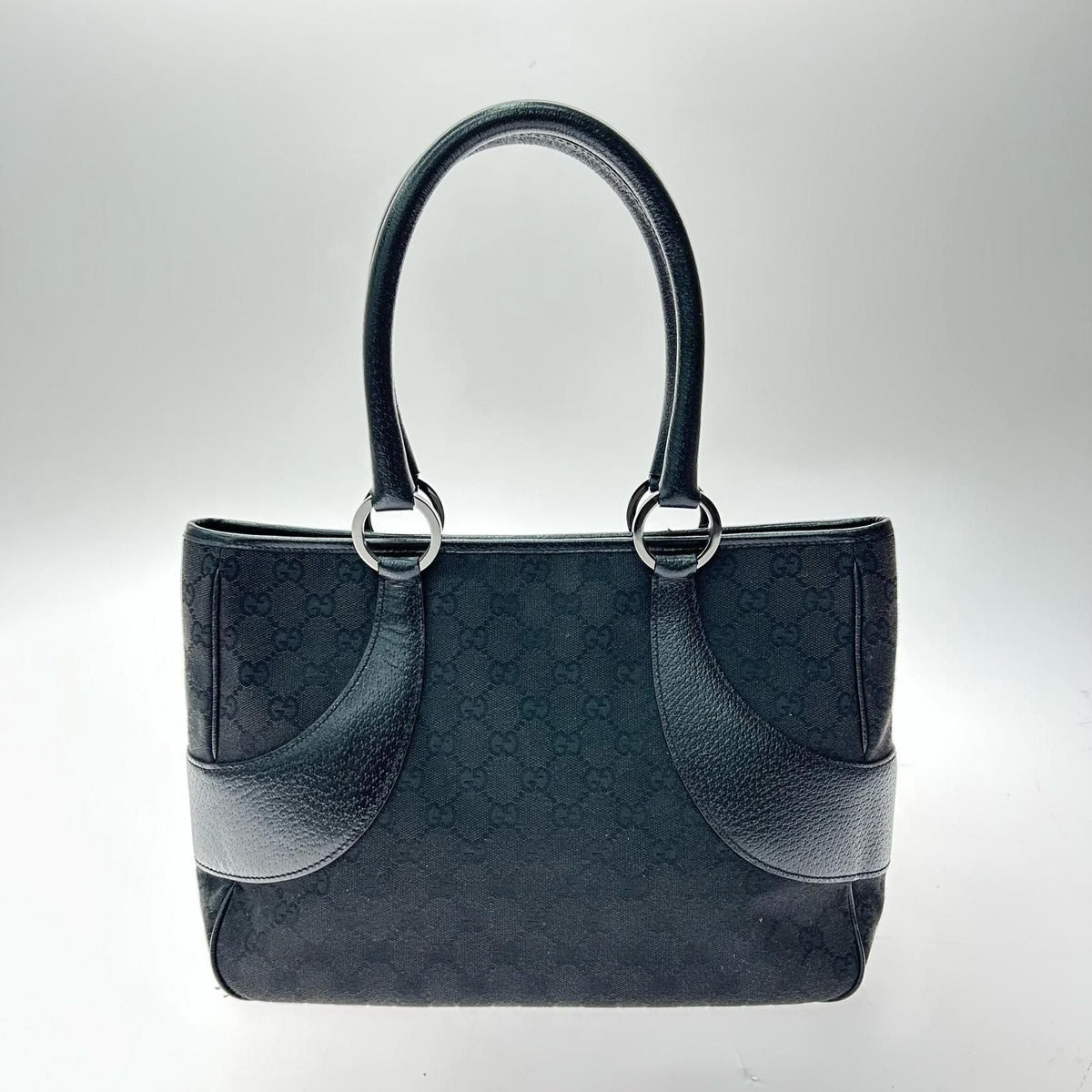 Gucci Tote Bag GG Canvas Leather Black — view 2