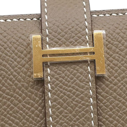 Hermes Long Wallet Bearn Souffle Vaux Epson Etoupe Gold Hardware Unused Glazed