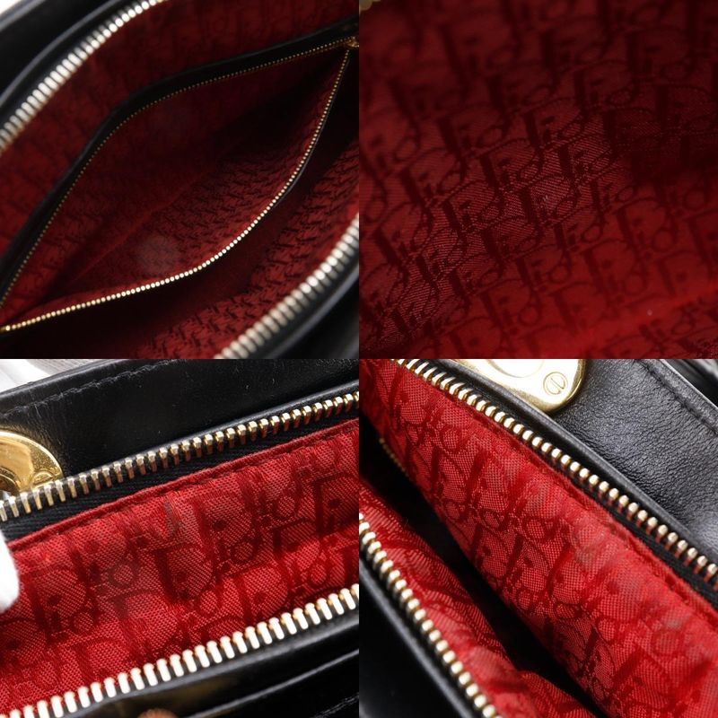 [dior] Christian Dior Lady Dior Large Canage 2WAY Shoulder Lambskin Black