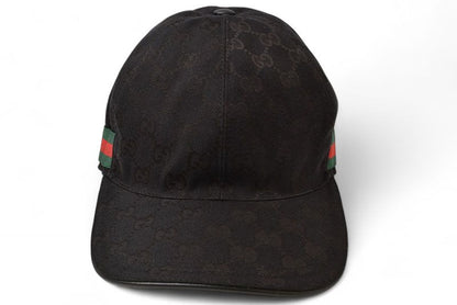 Gucci Baseball Cap Hat Gucci GG Black Red Green 200035 Kqwbg 1060 Size M 58cm