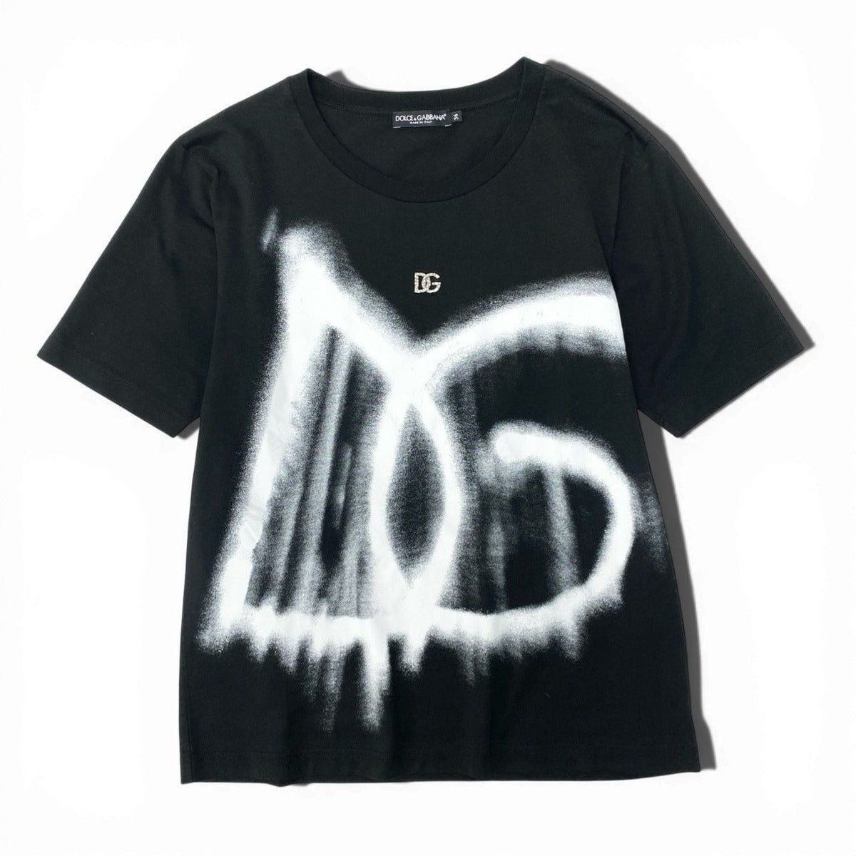 Dolce & Gabbana Bijou Graffiti T-Shirt Grafiti Logo Oversized 36 Black — view 2