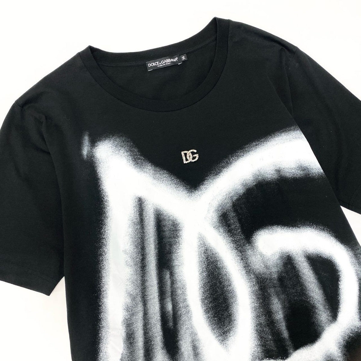 Dolce & Gabbana Bijou Graffiti T-Shirt Grafiti Logo Oversized 36 Black — view 4