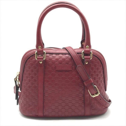 Gucci Micro Guccissima 2-Way Mini Compact Shoulder Bag Red Leather