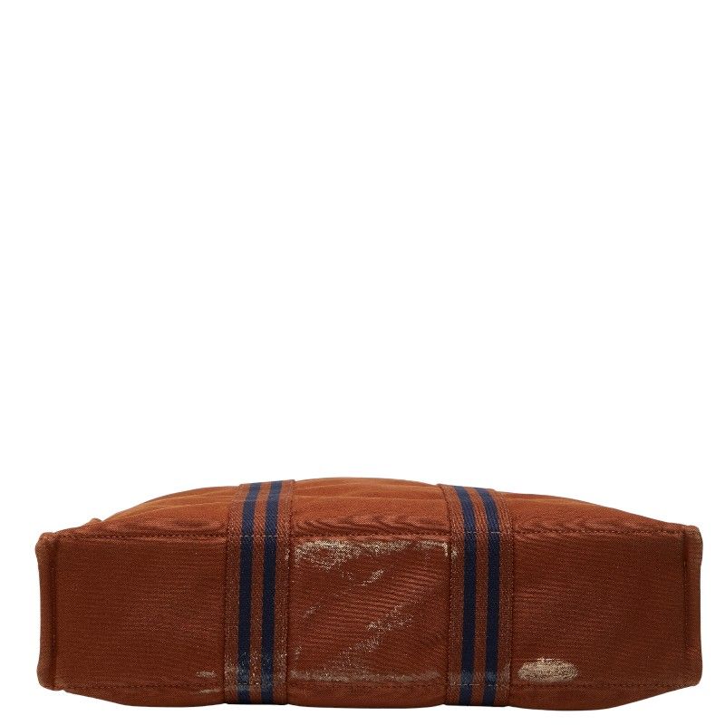 Hermes Fourre Tout Tote MM Brown Navy Canvas Women Hermes