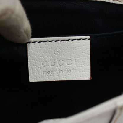 Gucci Sherry Line Waist Bag Leather X PVC White Body Bag Gold 152597