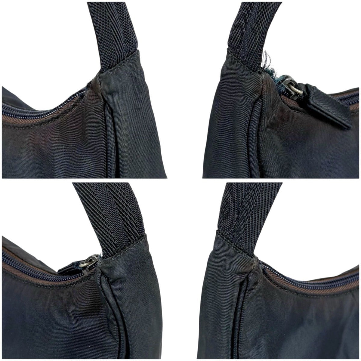 Prada Triangle Logo Pouch Mini Handbag Tessuto Nylon Navy Blue — view 4