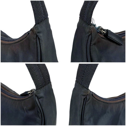 Prada Triangle Logo Pouch Mini Handbag Tessuto Nylon Navy Blue — view 4