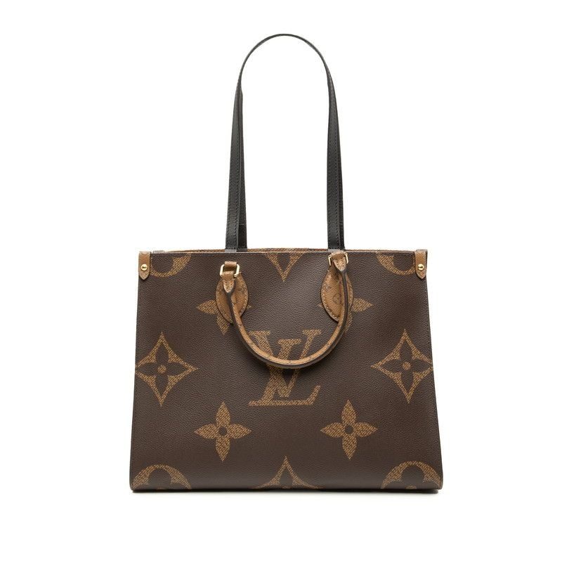 Louis Vuitton Monogram Giant Reverse On The Go MM 2-Way Shoulder Bag Brown
