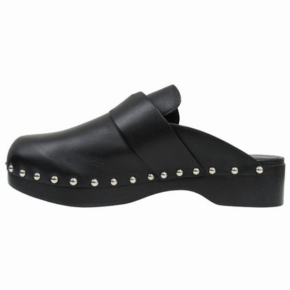 Hermes Calya Sandals Mules Shoes Studs Smooth Calfskin 40 Black