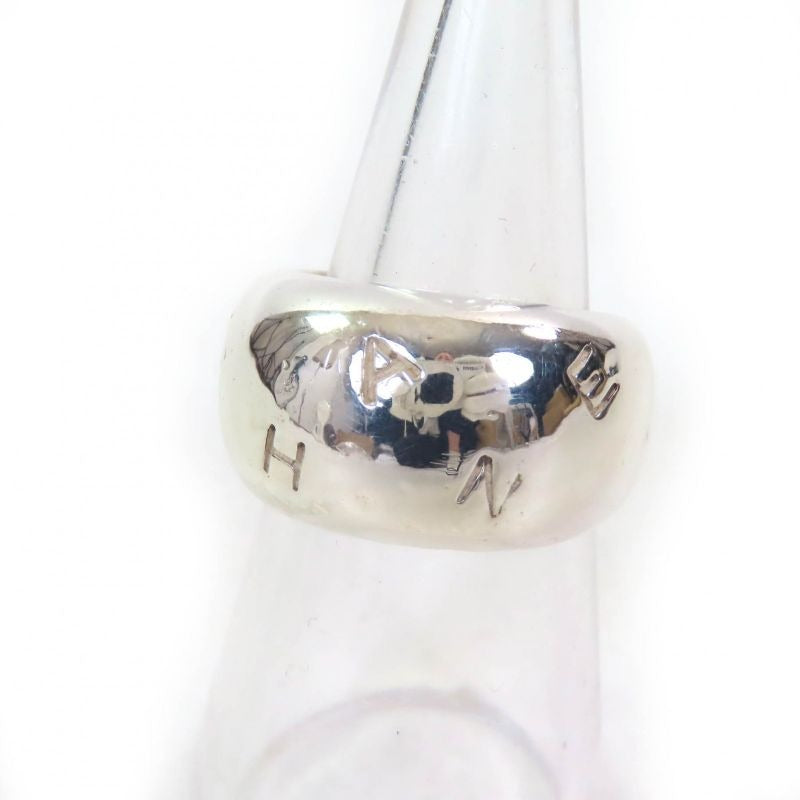 Chanel SV 925 Logo Engraved Wide Ring Accessory Silver Size 13