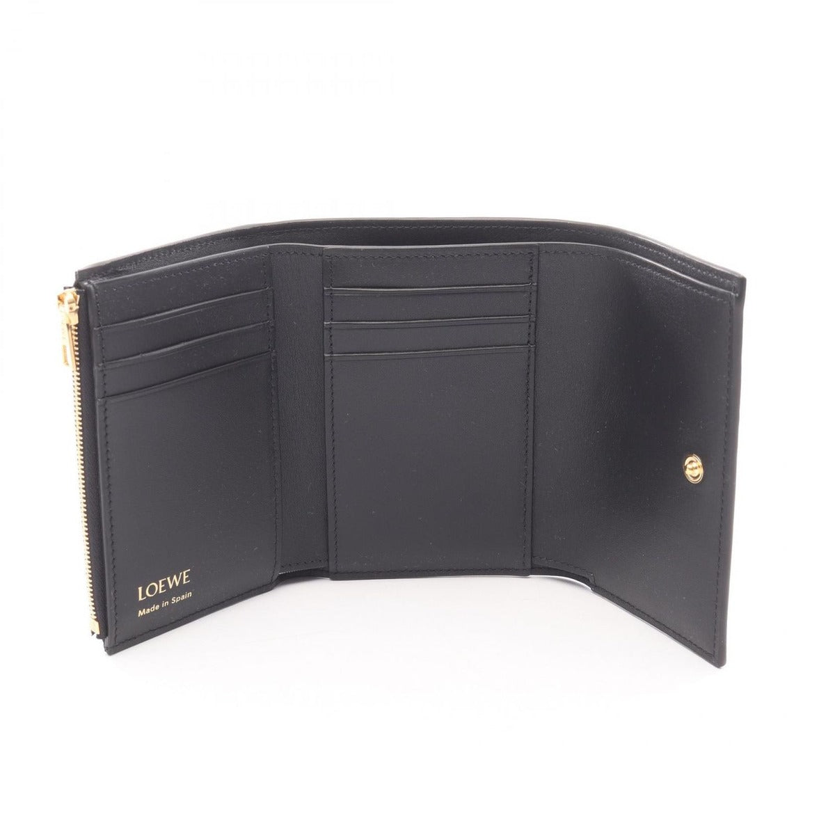 Loewe Trifold Wallet Vertical Small Black Leather — view 3