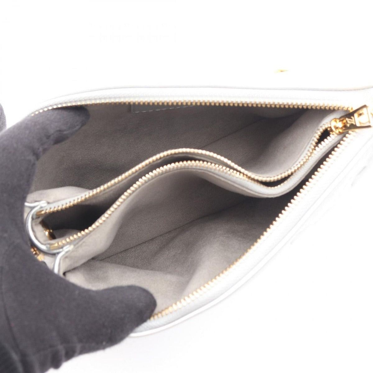 Louis Vuitton Shoulder Bag Couss in BB Monogram Embossed Silver Leather — view 3
