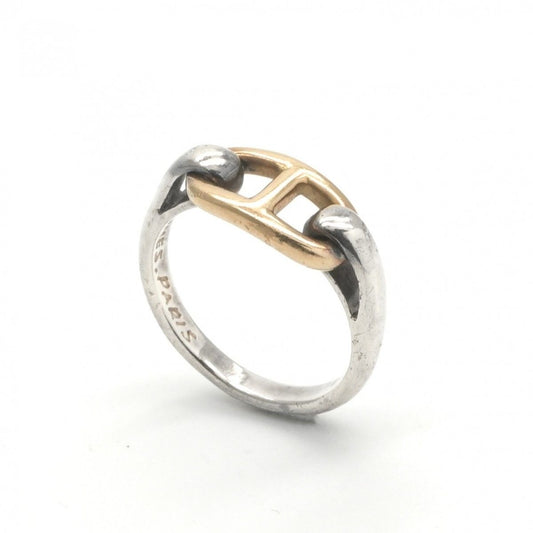 Hermes Chaine D'ancre Ring 750 925 Sterling Silver Gold