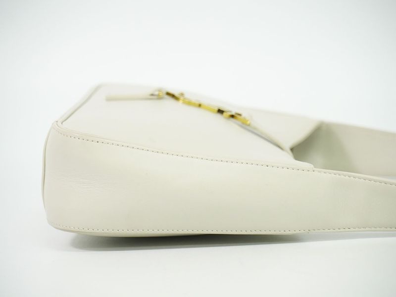 Authentic Saint Laurent Le Saint Cassette Shoulder Bag Leather Ivory 657228 Bag