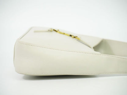 Authentic Saint Laurent Le Saint Cassette Shoulder Bag Leather Ivory 657228 Bag