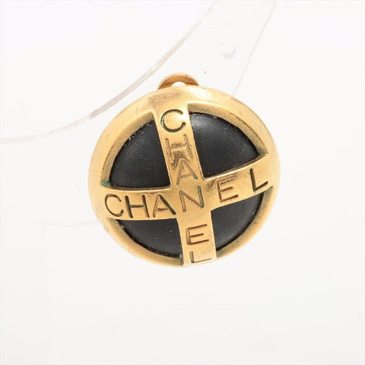 Chanel Logo Earrings 94 A GP Gold And Black