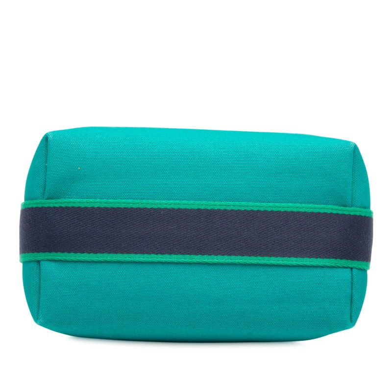 Hermes Brid A Brag PM Handbag Pouch Greenish Silver Hardware Canvas Women Hermes