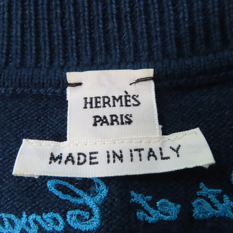 Hermes 2021 Poste Et Cavalerie Saber Decorated Bag 100% Cashmere Long Sleeve