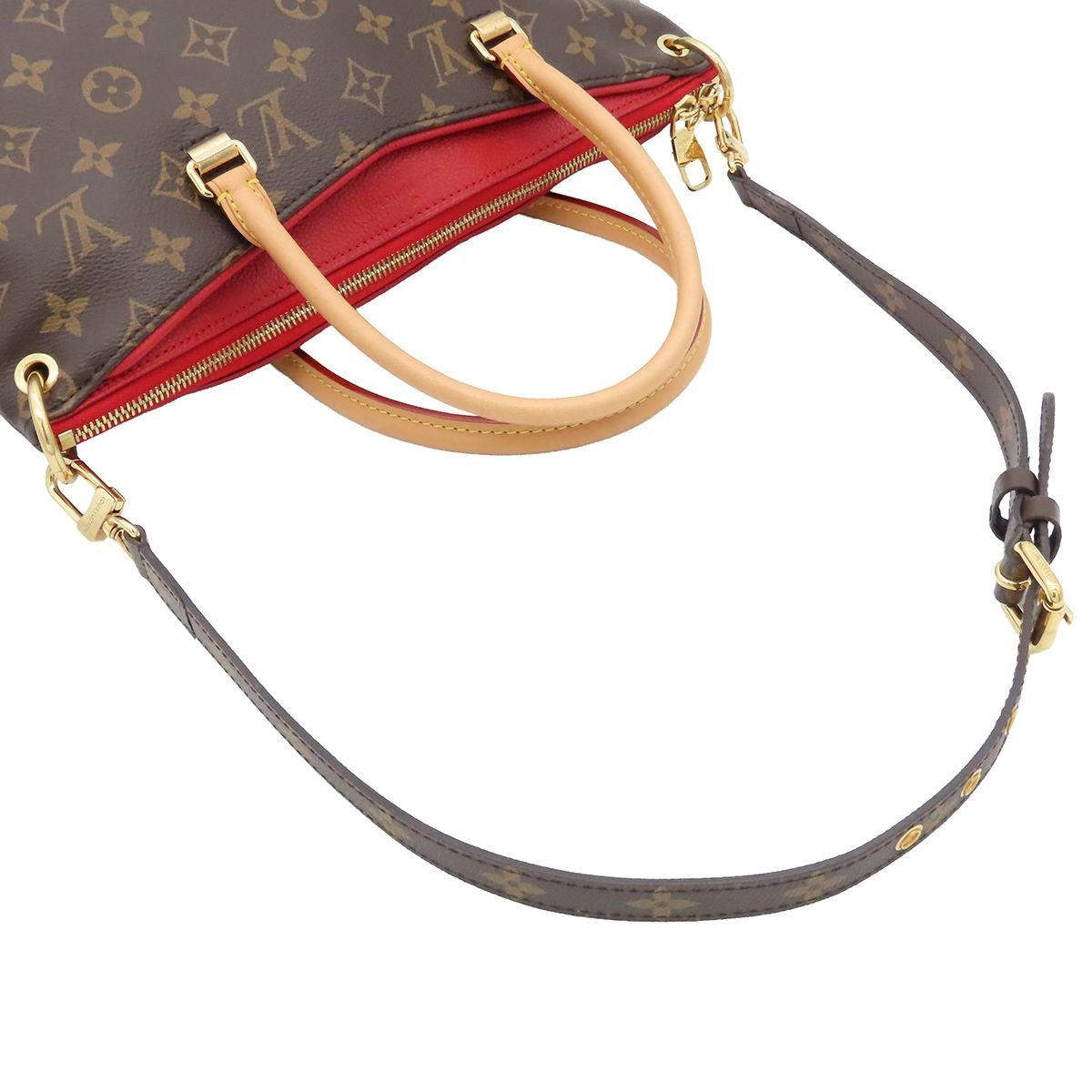 Louis Vuitton Pallas Cerise Brown Monogram Canvas Calfskin 2-Way Shoulder Bag — view 3