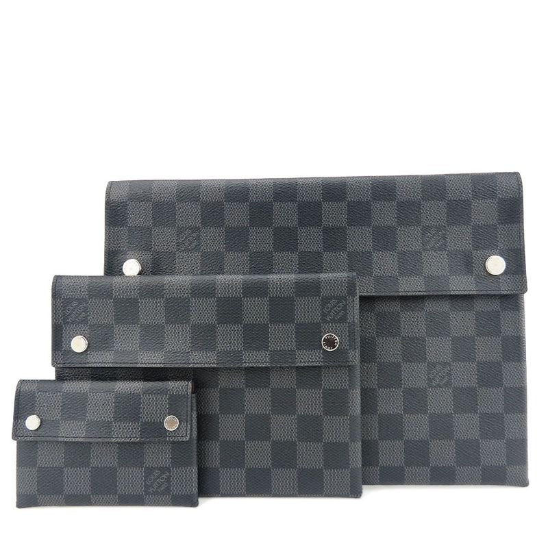 Louis Vuitton Second Bag Alpha Triple Pouch Damier Graphite Gray Black