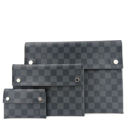 Louis Vuitton Second Bag Alpha Triple Pouch Damier Graphite Gray Black