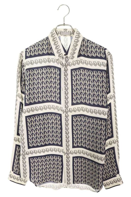Dior 013c502a5095 Obscure All Over Silk Long Sleeve Shirt Men 39