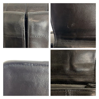 Chanel Vintage Chocobar Black Silver Hardware Lambskin 6135*** Chain Shoulder