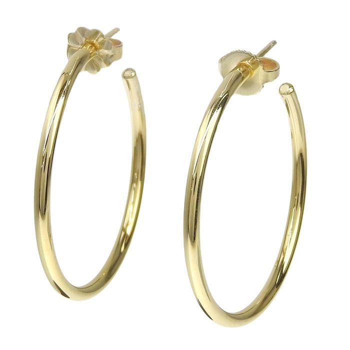 Tiffany & Co Tiffany & Co Plain Hoop Earrings 18K Yellow Gold 750 Yellow Gold