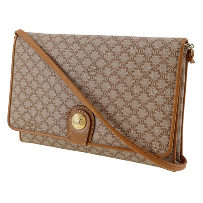 Celine Old Celine Macadam 2WAY Clutch PVC X Leather Beige Ladies Shoulder Bag