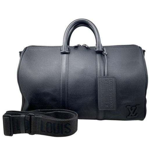 Louis Vuitton Boston Bag Keepall Bandoliere 40 M57088 LV Aerogram Noir Black