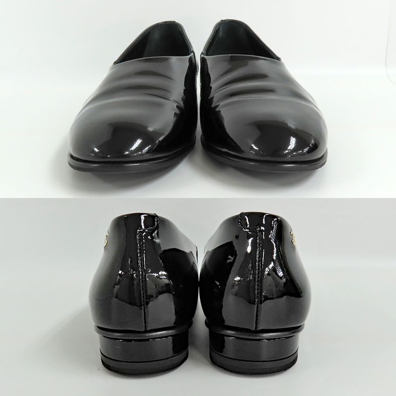 Chanel Loafers 25C G46194 Black Coco Mark 37 Patent Leather Enamel