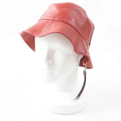 LOEWE Lamb Leather Fisherman Hat / Bucket Hat With Anagram Patch Terracotta 57