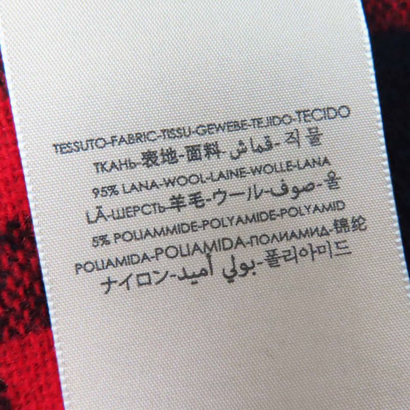 Gucci 644365 Wool Jumbo GG Checked Jacquard Scarf With Fringe Red Black 240 X