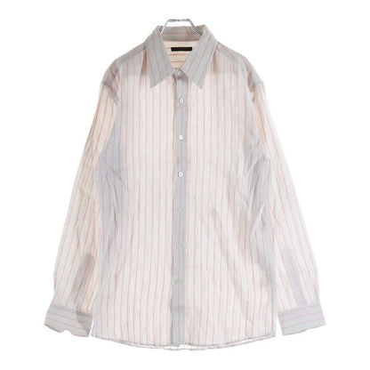 Louis Vuitton LV Logo Embroidery Striped All Over Long Sleeve Shirt Pink