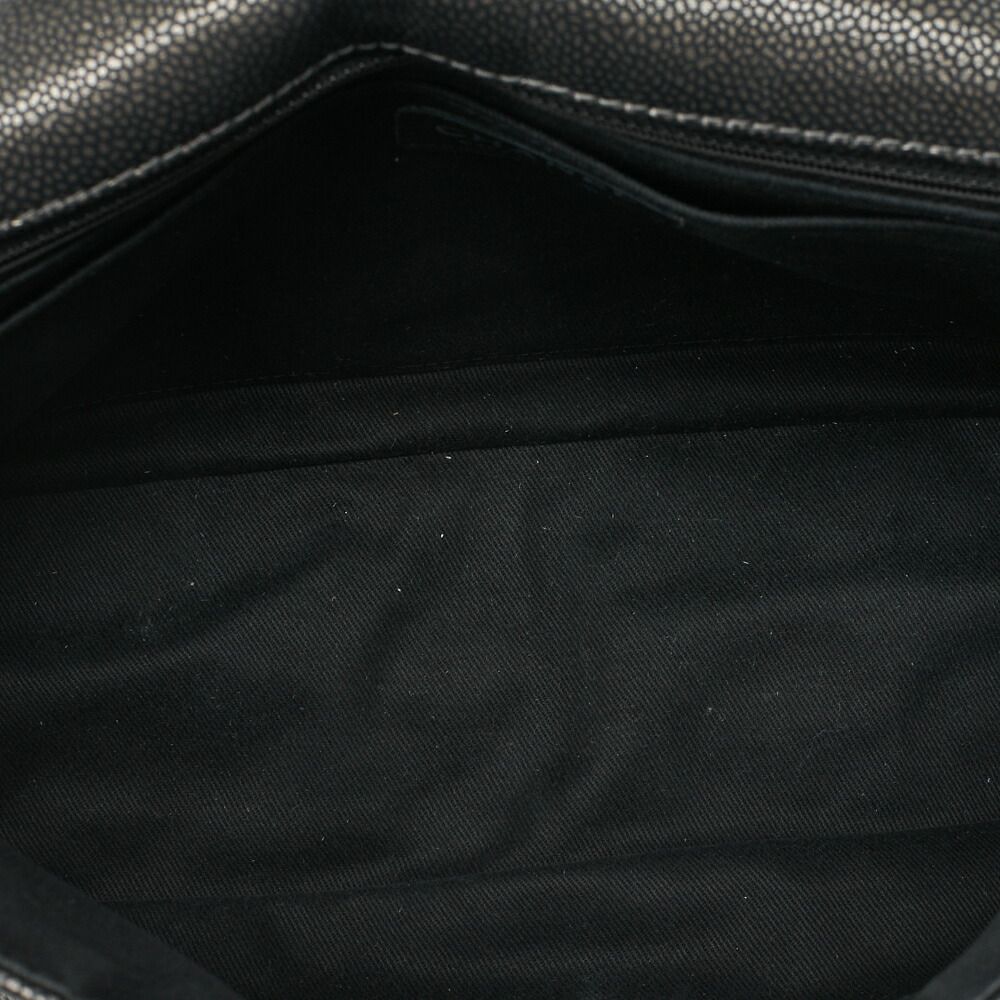 Chanel Matelasse Coco Mark Chain Shoulder Soft Caviar Skin Silver (silver