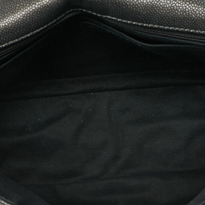 Chanel Matelasse Coco Mark Chain Shoulder Soft Caviar Skin Silver (silver