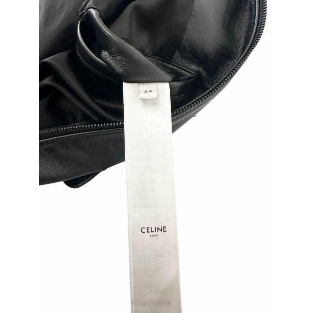 Celine Soft Lambskin Straight Leather Jacket 54 Black — view 4