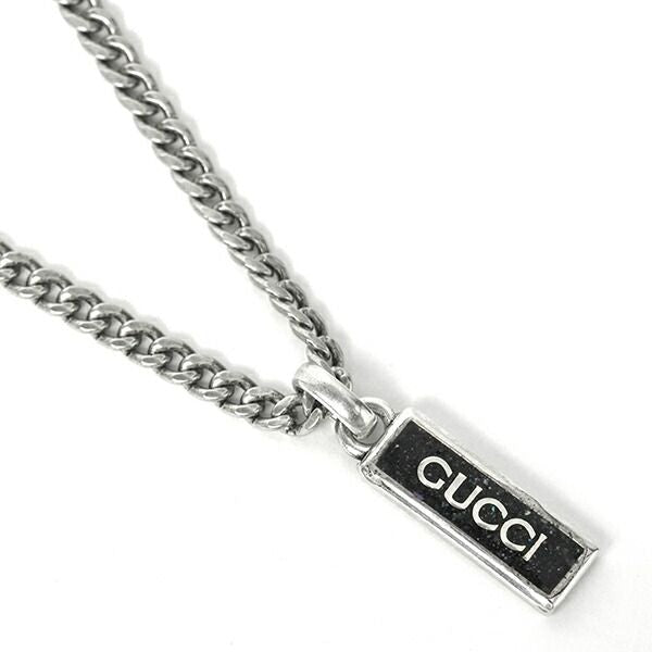 Gucci Necklace Enamel Pendant Black