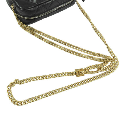 Chanel Chain Shoulder Bag Black Gold Lambskin Quilted — view 5