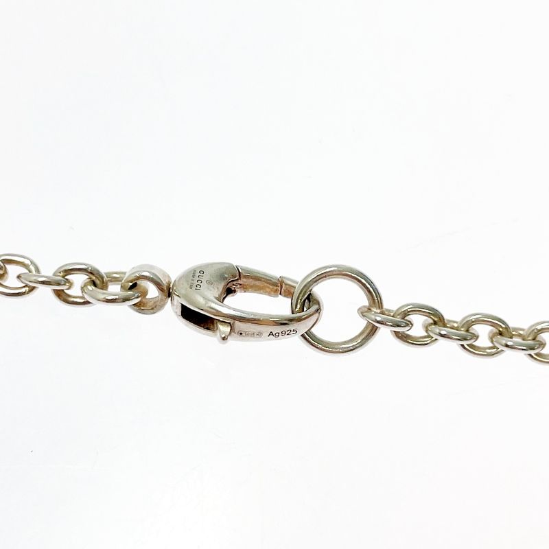Gucci Silver Interlocking Necklace 25.8g 925 Engraved 337846 Necklace