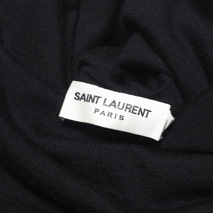 2023Saint Laurent Paris Dress Size S (160 84Y) Knit Dress Draped Wool Black