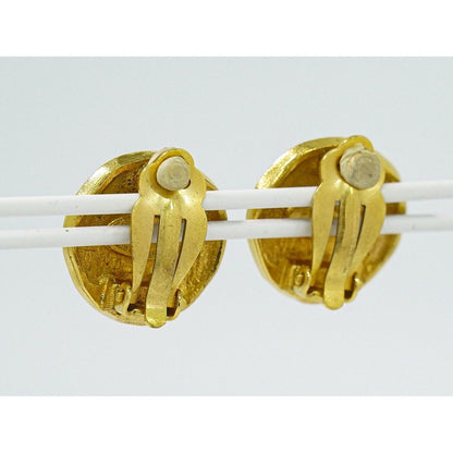 Chanel Logo Lion Motif Earrings Gold Plated — view 7