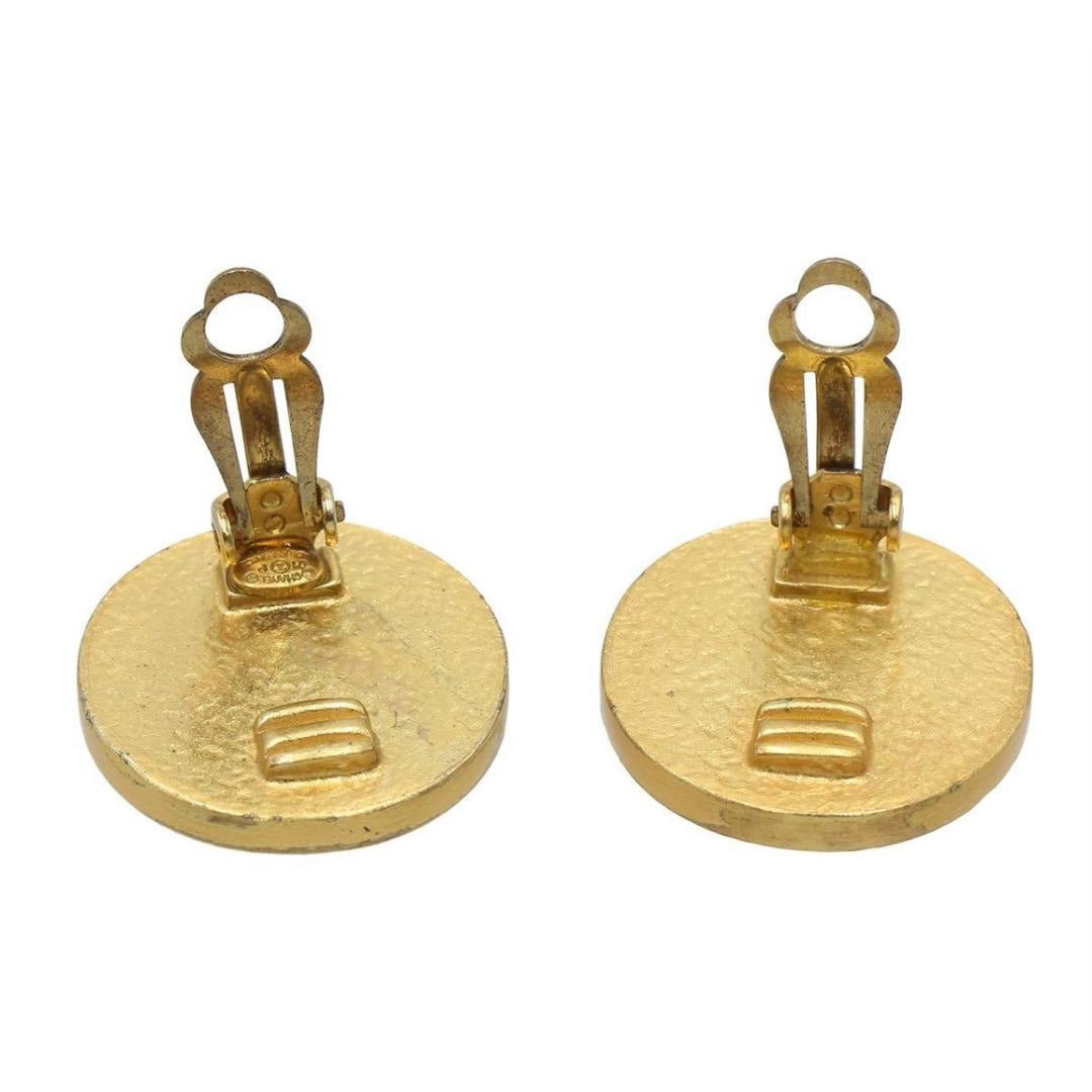 Chanel Coco Mark Logo Enamel Round Earrings — view 4