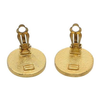 Chanel Coco Mark Logo Enamel Round Earrings — view 4